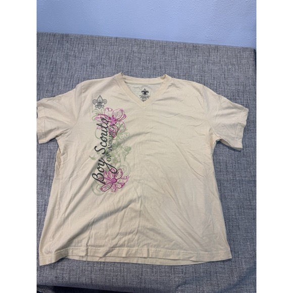Boy Scouts Of America Graphic‎ Print Shirt Floral  Xxl Chest 23 In Length 26 In - Picture 2 of 11
